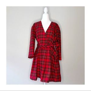 ZARA Tartan Plaid Cotton Dress